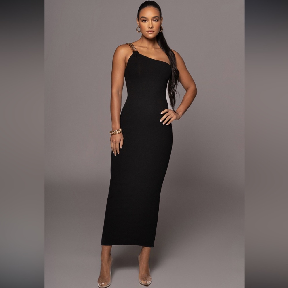 JLUXLABEL Black Love Chain Keyhole Dress